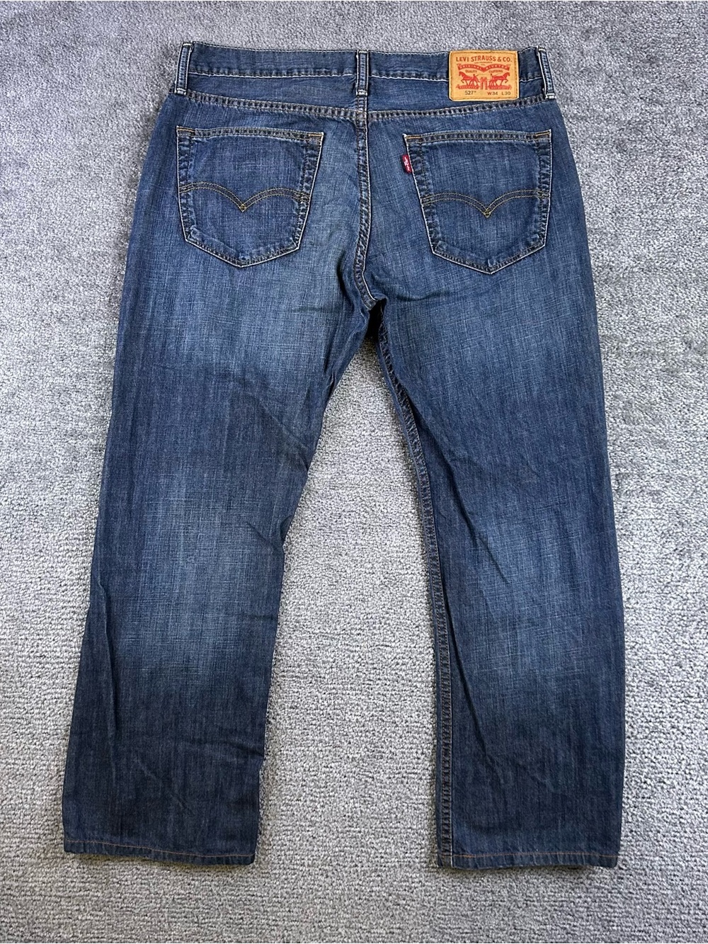 Levis Jeans Mens 527 Slim Bootcut MEASURES 34x28 Denim Casual Cowboy 34x30